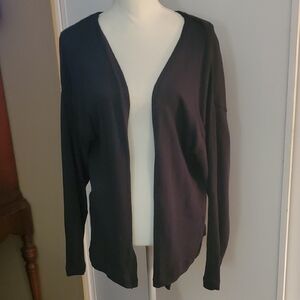 Elegant Black Open Front Cardigan